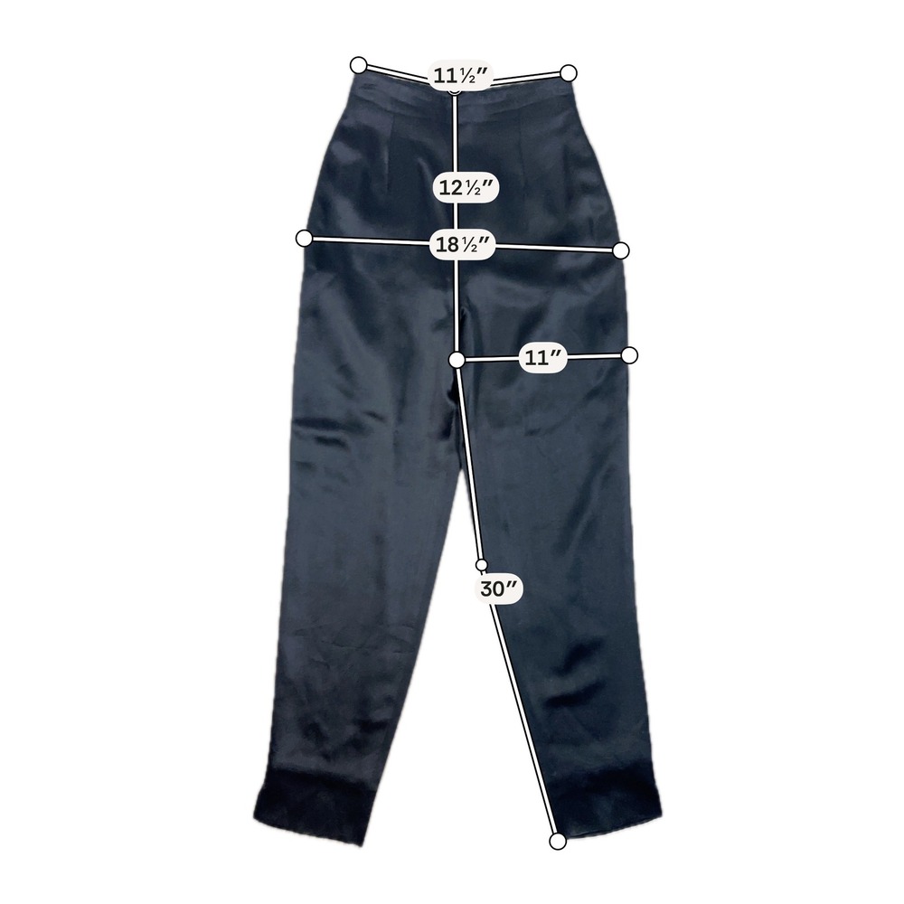 VTG 90s Griffith Gray for St.‎ John Black Satin Tailored Trouser Pant - SIZE 2 - Picture 7 of 7